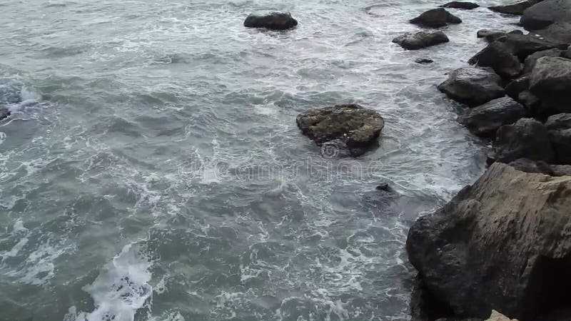 Rocky shore of the Caspian Sea.