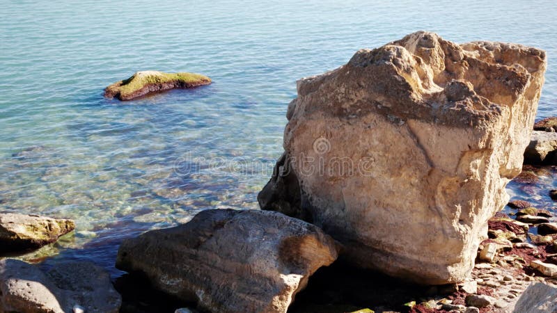 Rocky coast of the Caspian Sea.