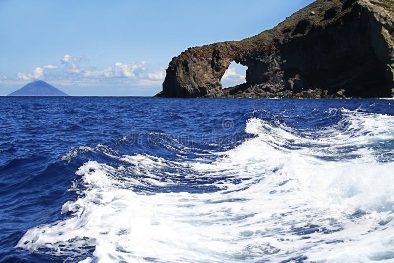 Rocky window, island Salina, Italy