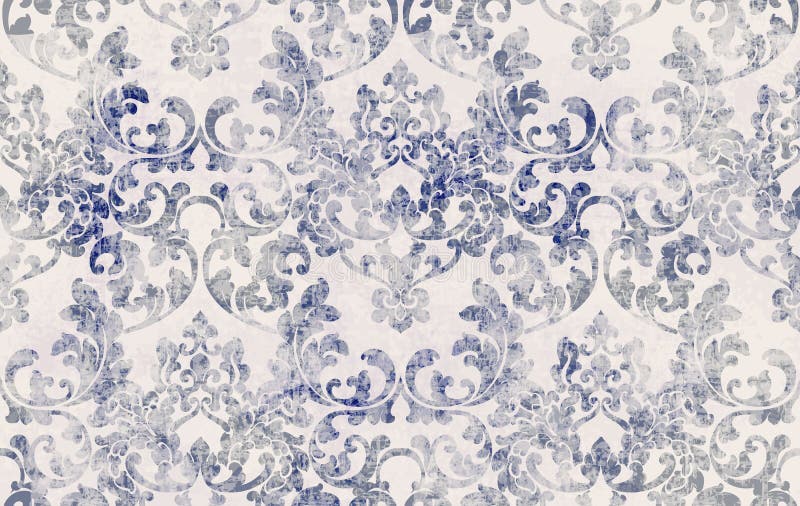 Rococo texture pattern Vector. Floral ornament decoration. Victorian engraved retro design. Vintage grunge fabric decors