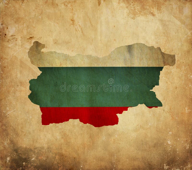 Rocznik mapa Bułgaria na grunge papierze zdjęcia royalty free Rocznik mapa Bułgaria na grunge papierze zdjęcia royalty free