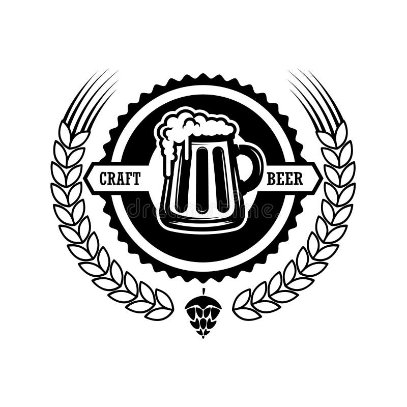 Rocznik piwna etykietka Projektuje elementy dla loga, etykietka, emblemat, znak, menu ilustracji