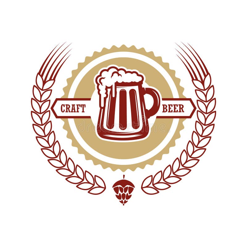 Rocznik piwna etykietka Projektuje elementy dla loga, etykietka, emblemat, znak, menu ilustracja wektor