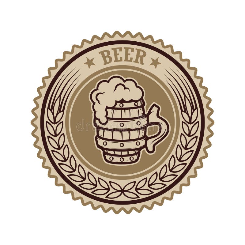 Rocznik piwna etykietka Projektuje elementy dla loga, etykietka, emblemat, znak, menu royalty ilustracja