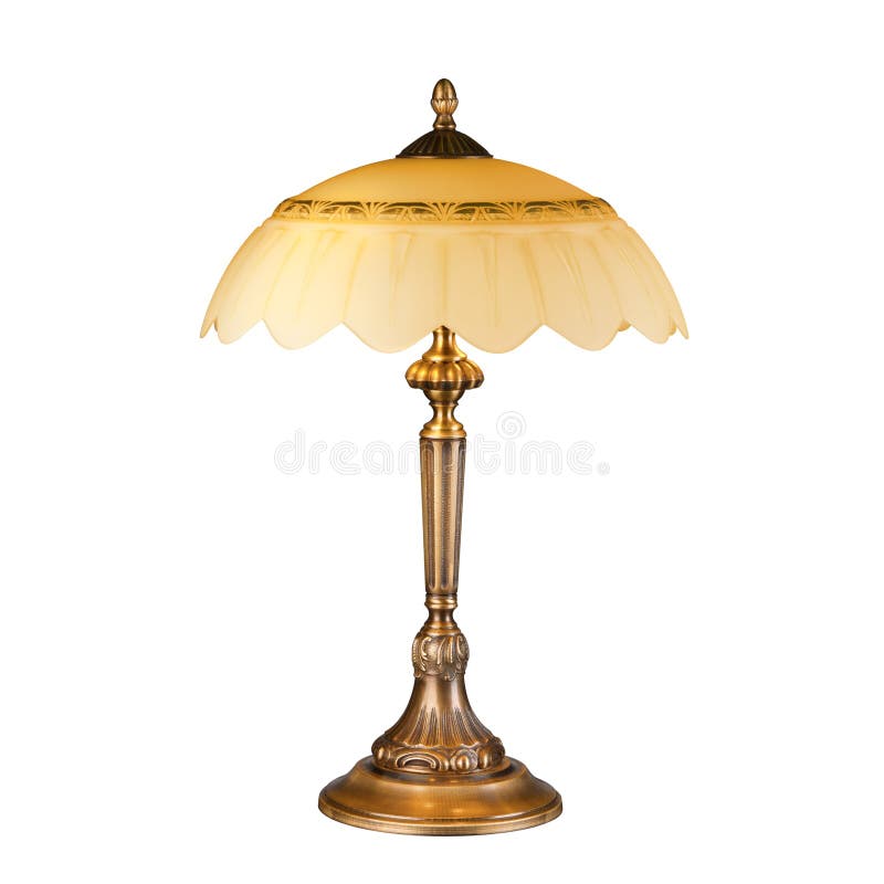 Rocznik stołowa lampa odizolowywająca na bielu