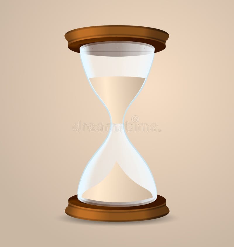 Rocznika hourglass na beżowym tle ilustracja wektor