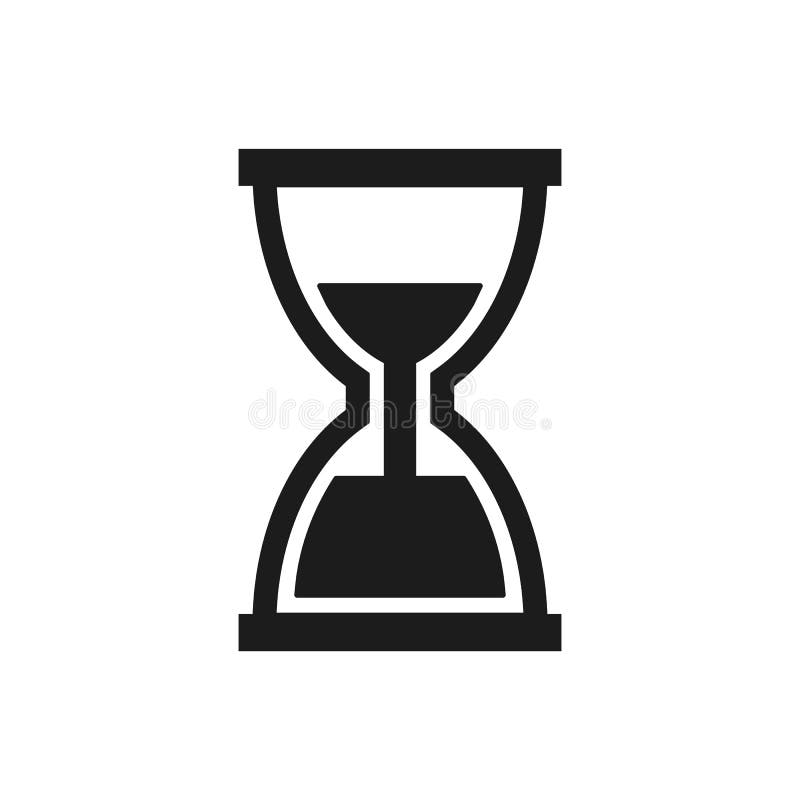Rocznika hourglass, sandglass zegar, zegarowa płaska ikona dla apps i strony internetowe, - dla zapasu royalty ilustracja