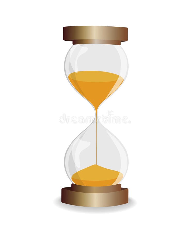 Rocznika hourglass w ramie odizolowywającej na białym tle ilustracja wektor