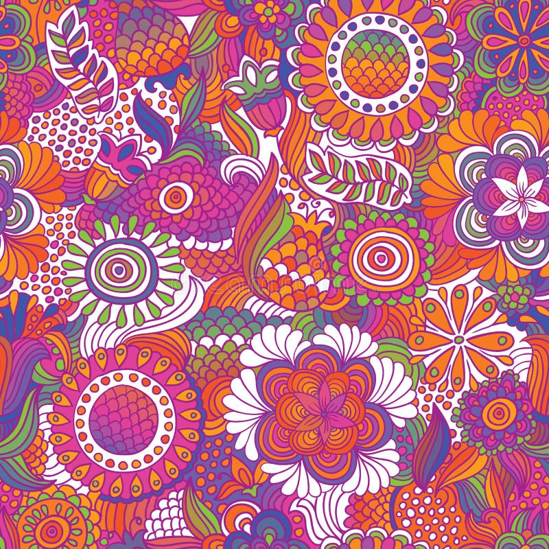 Rocznika kwiatu bezszwowy wzór royalty ilustracja Rocznika kwiatu bezszwowy wzór royalty ilustracja