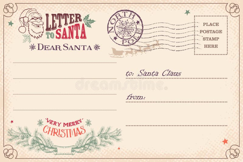 Rocznika list Święty Mikołaj pocztówka