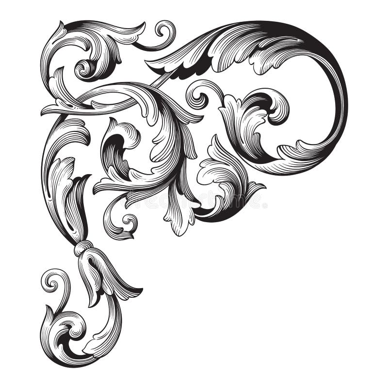 Rocznika ornamentu barokowy wektor royalty ilustracja