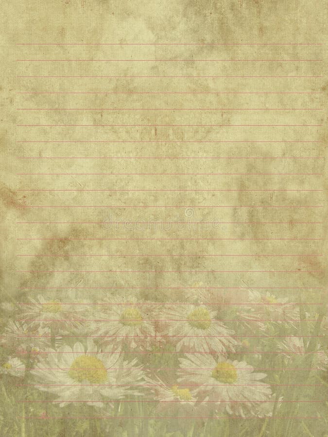 Rocznika writing romantyczny papier dla listów ilustracji