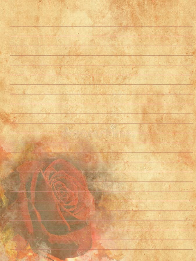 Rocznika writing romantyczny papier dla listów ilustracji