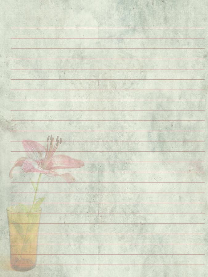 Rocznika writing romantyczny papier dla listów ilustracji