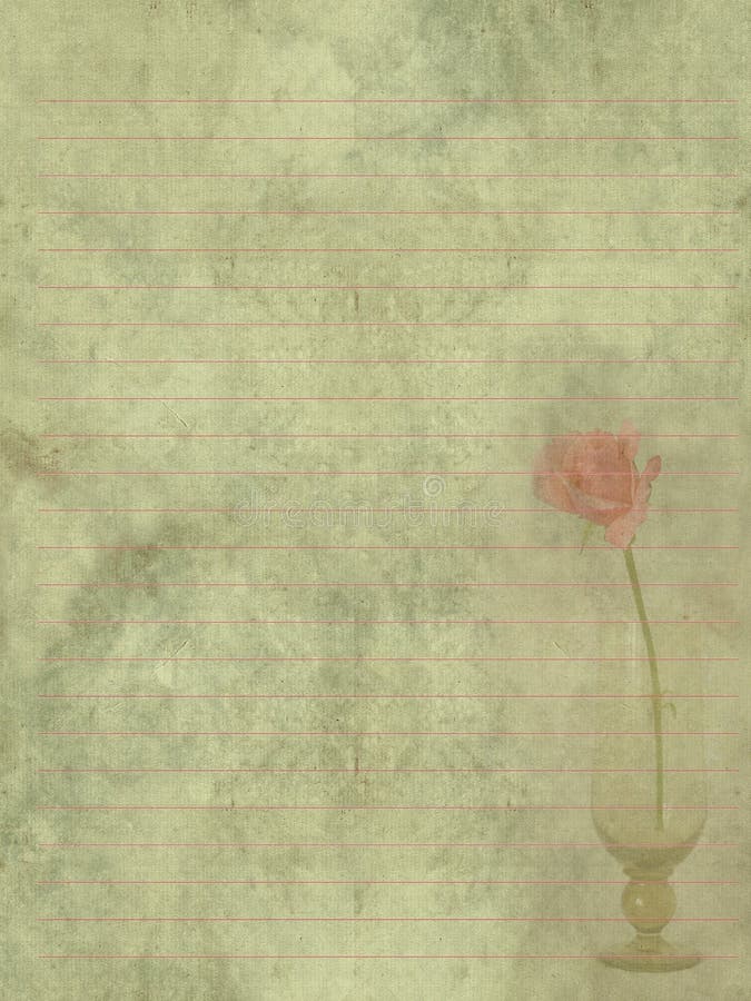 Rocznika writing romantyczny papier dla listów ilustracji