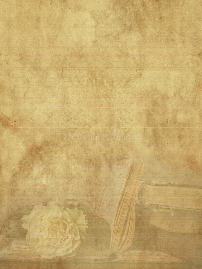 Rocznika writing romantyczny papier dla listów royalty ilustracja