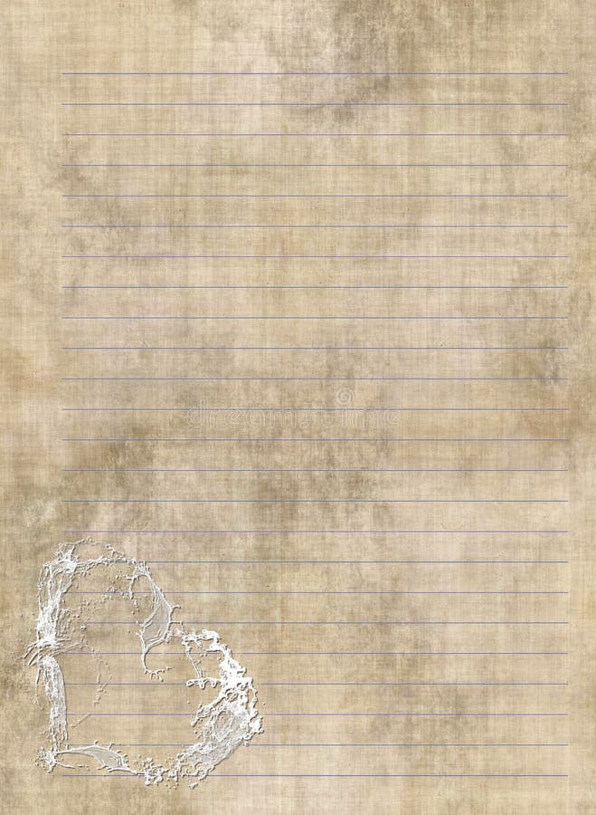 Rocznika writing romantyczny papier dla listów royalty ilustracja