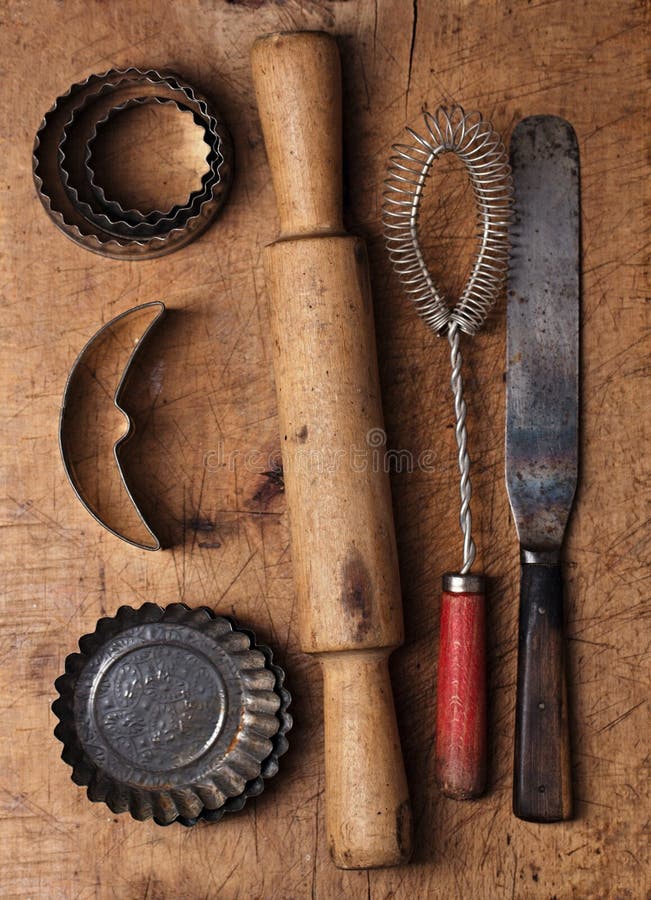 Abstract picture with Vintage Baking utensils backdrop. Abstract picture with Vintage Baking utensils backdrop