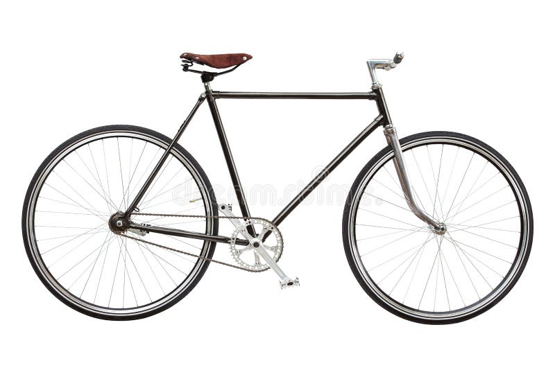Rocznika zwyczaj singlespeed bicykl odizolowywającego na białym tle