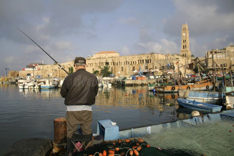 Rod fisherman in akko
