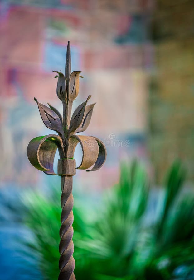 Rod Iron Garden Art with Blurred Background Stock Photo Image of iron