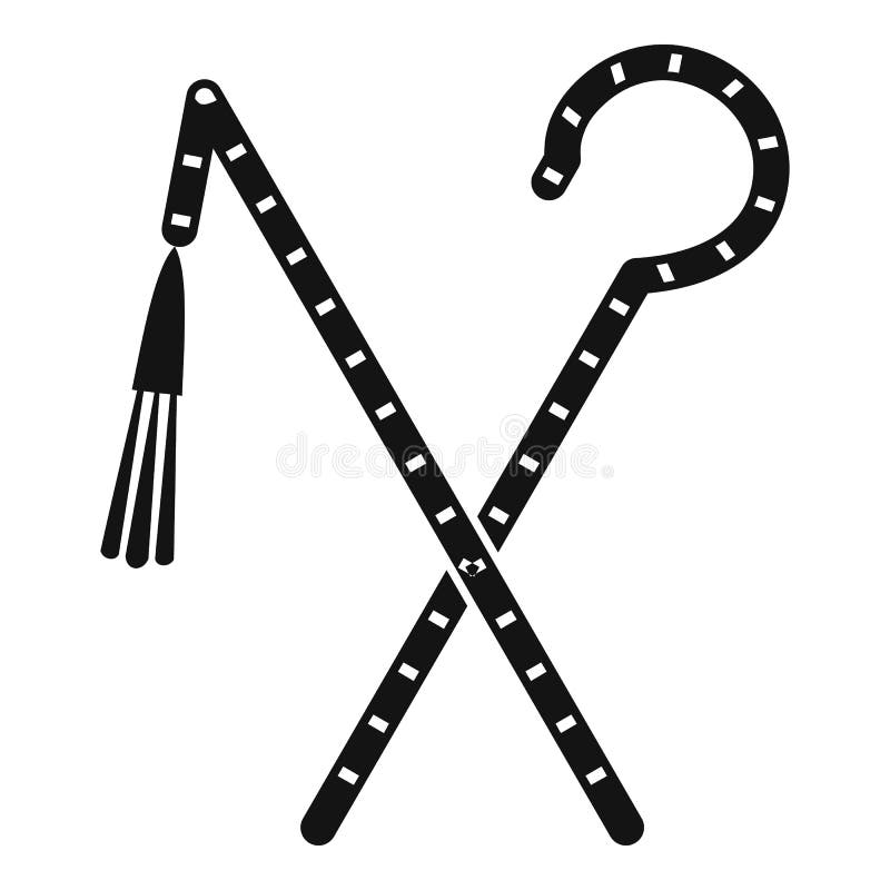 Rod y azote del icono del faraón, estilo simple stock de ilustración