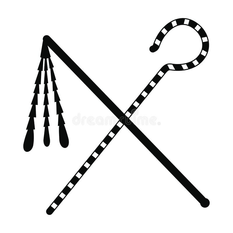Rod y azote del icono del faraón, estilo simple libre illustration
