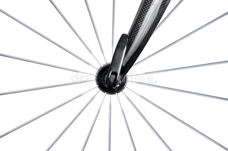 Roda de bicicleta de estrada com raios imagens de stock royalty free