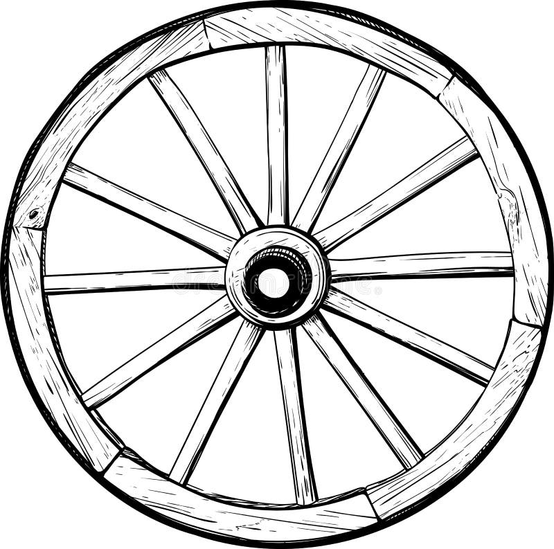 Roda de madeira velha ilustração do vetor Roda de madeira velha ilustração do vetor