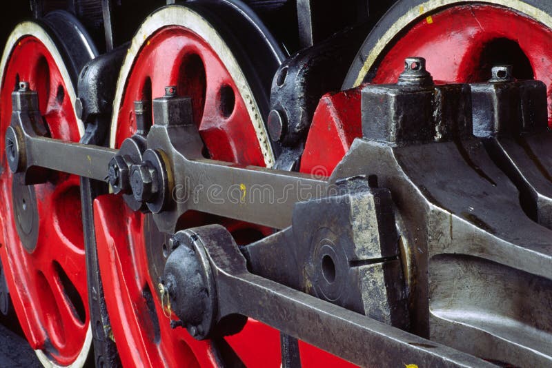 Red wheels of old steam train, chifeng, neimenggu, china. Red wheels of old steam train, chifeng, neimenggu, china