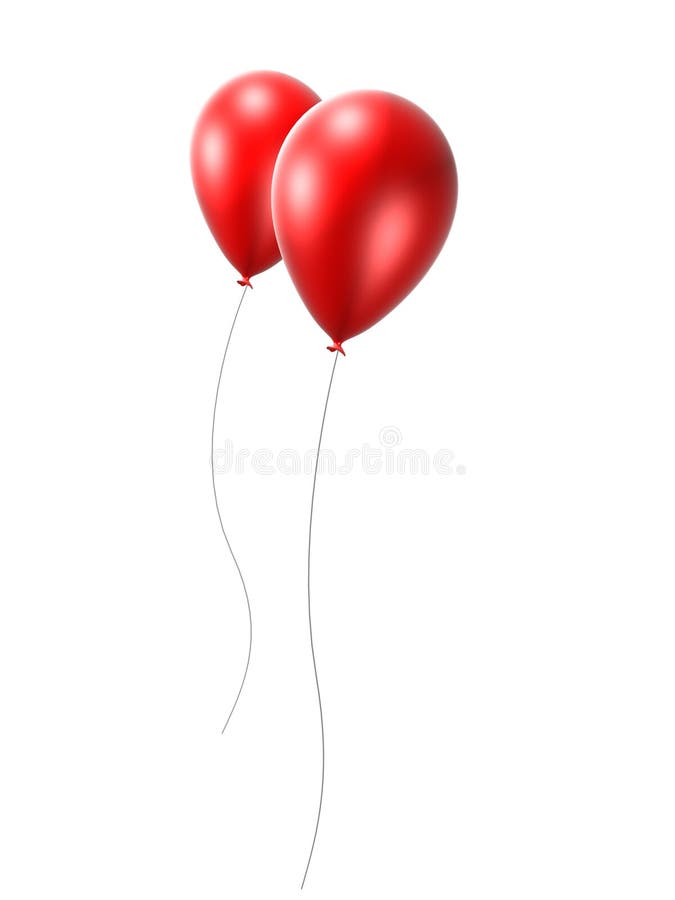 Rode ballon 2 stock illustratie. Illustration of -