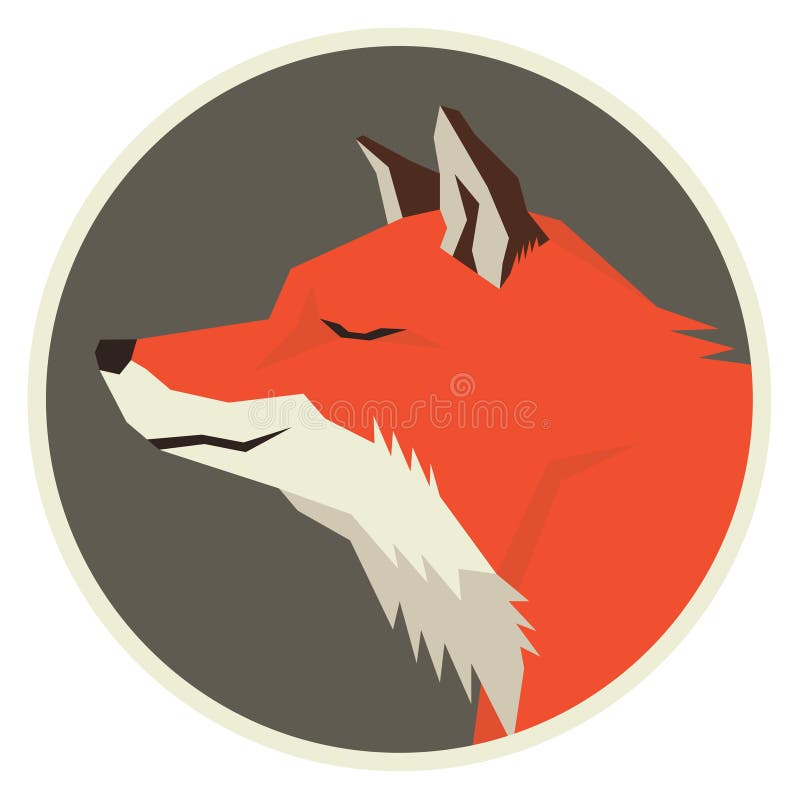 Rode de vos Geometrische stijl van de wilde diereninzameling om kader vector illustratie Rode de vos Geometrische stijl van de wilde diereninzameling om kader vector illustratie