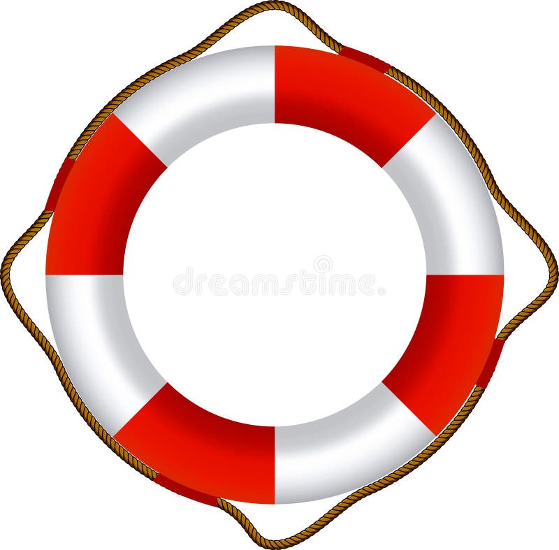 Rode die Reddingsboei, op Witte Achtergrond wordt geïsoleerd stock illustratie Rode die Reddingsboei, op Witte Achtergrond wordt geïsoleerd stock illustratie