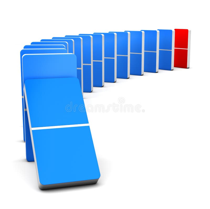 3D render Colorful Red and Blue Domino for Final concept. 3D render Colorful Red and Blue Domino for Final concept