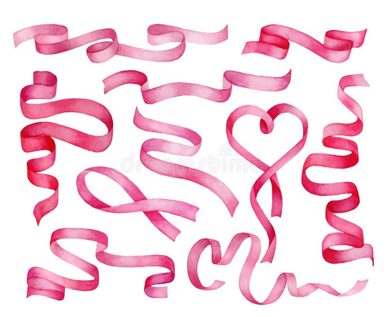 Rode geplaatste linten vector illustratie Rode geplaatste linten vector illustratie