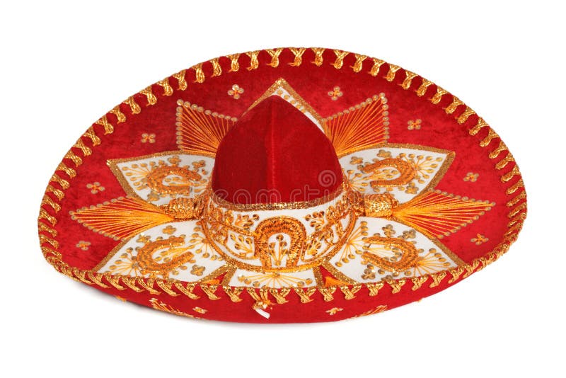 Rode geïsoleerder sombrero royalty-vrije stock fotografie Rode geïsoleerder sombrero royalty-vrije stock fotografie