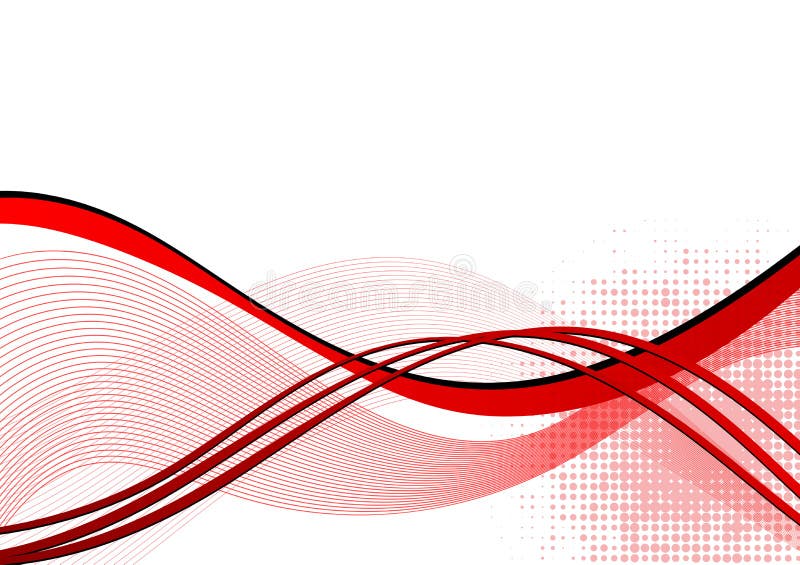 Rode golf abstracte achtergrond met exemplaarruimte Vector illustratie