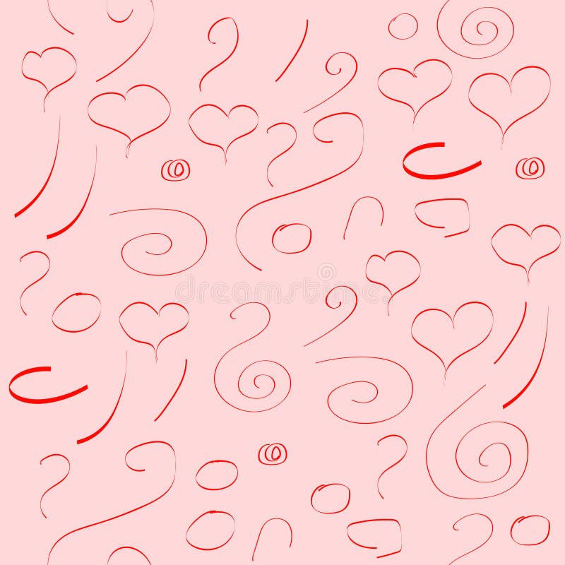 Rode harten op een roze kleur stock illustratie Rode harten op een roze kleur stock illustratie