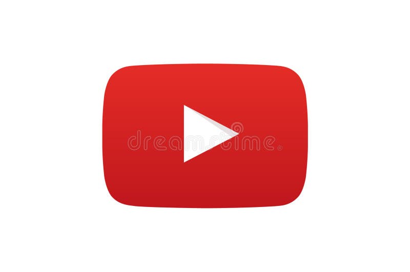 Rode knop voor het kanaal van de youtube