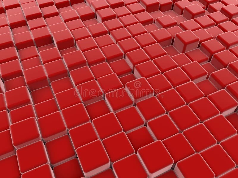 Rode kubussen abstracte vloer stock illustratie Rode kubussen abstracte vloer stock illustratie