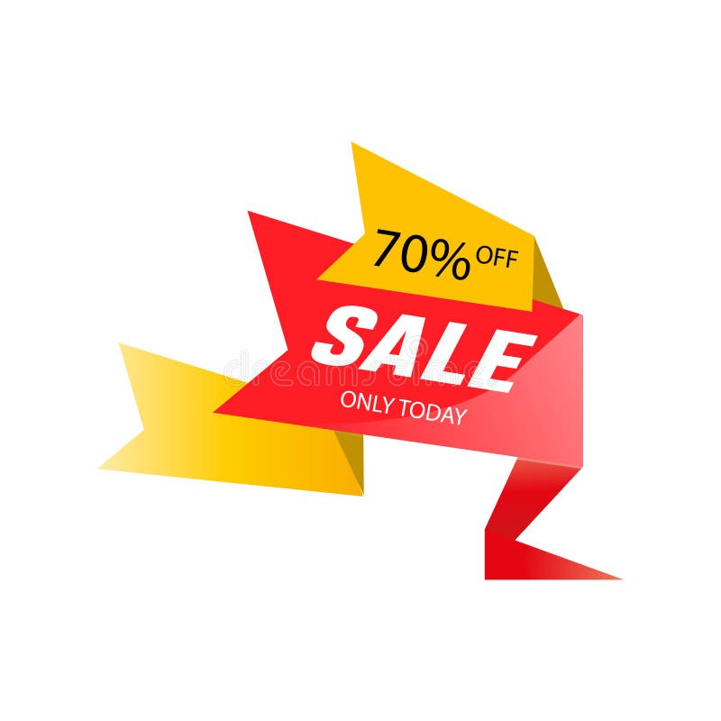 Rode oranje linten met 70%-korting Het malplaatjeontwerp van de verkoopbanner Grote verkoopspeciale aanbieding Slechts vandaag ro stock illustratie Rode oranje linten met 70%-korting Het malplaatjeontwerp van de verkoopbanner Grote verkoopspeciale aanbieding Slechts vandaag ro stock illustratie
