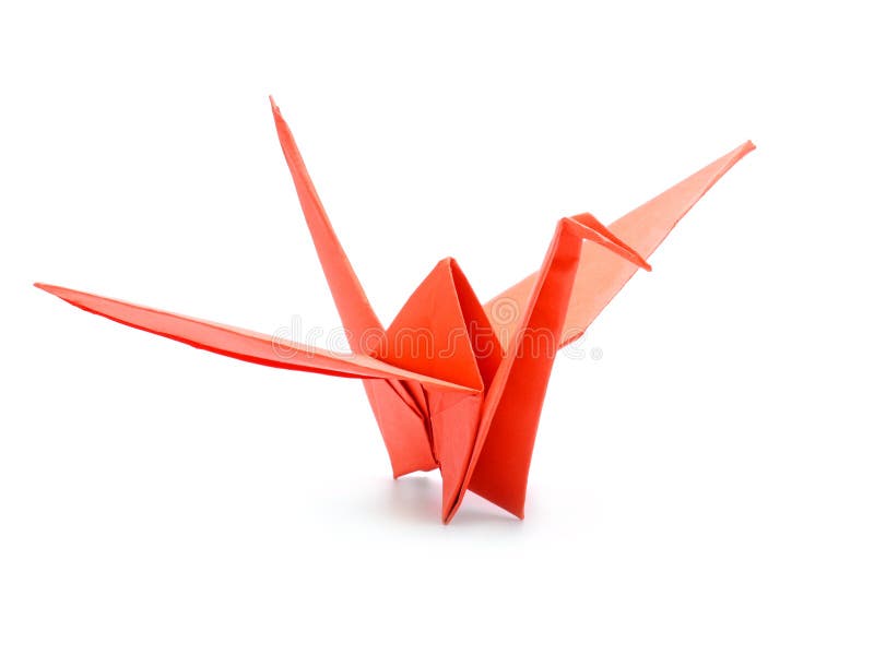Rode origamikraan royalty-vrije stock afbeeldingen Rode origamikraan royalty-vrije stock afbeeldingen