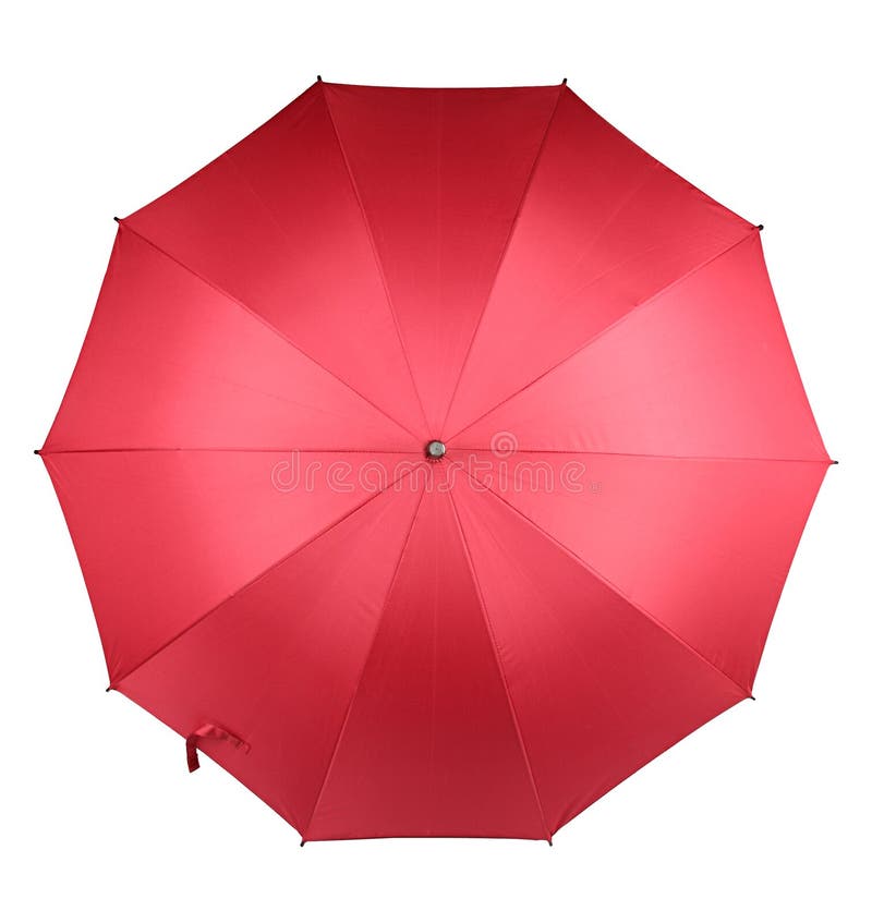 The red umbrella on white background. The red umbrella on white background