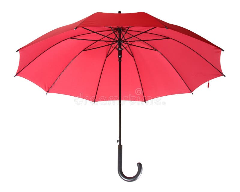 The red umbrella on white background. The red umbrella on white background