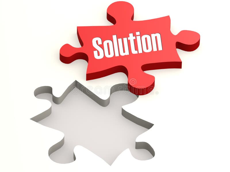Rode puzzel met oplossingswoord vector illustratie Rode puzzel met oplossingswoord vector illustratie