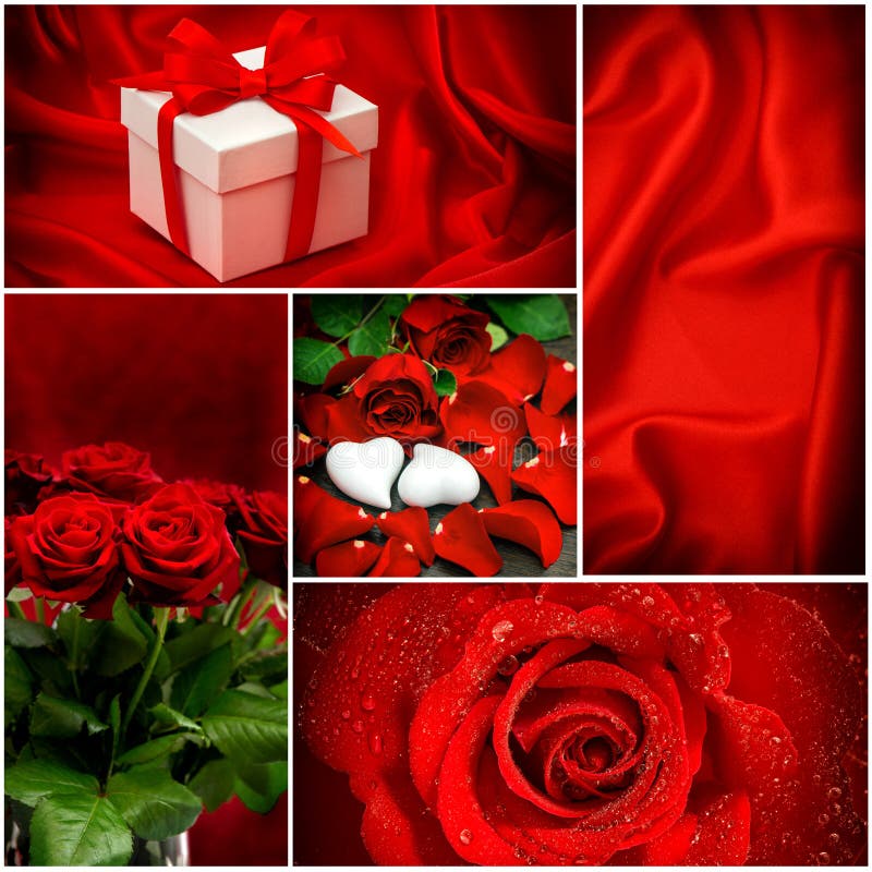 Rode rozen Harten Het concept van de Dag van valentijnskaarten illustratie met rode boog stock foto Rode rozen Harten Het concept van de Dag van valentijnskaarten illustratie met rode boog stock foto
