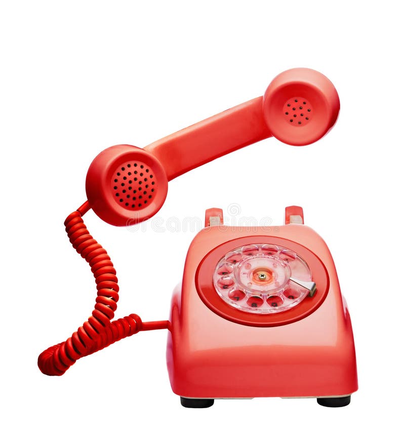 Rode vintage telefoon stock afbeelding