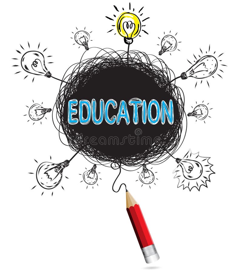 Rode van het het conceptenonderwijs van het potloodidee creatieve de illustratievector vector illustratie Rode van het het conceptenonderwijs van het potloodidee creatieve de illustratievector vector illustratie