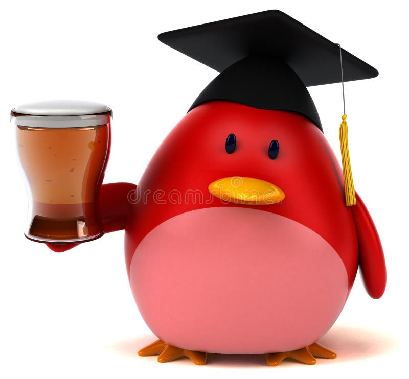 Rode vogel - 3D Illustratie stock illustratie