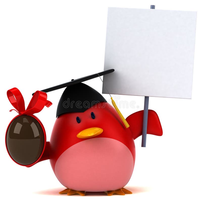 Rode vogel - 3D Illustratie stock illustratie